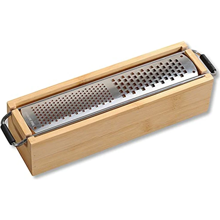 KESPER 58060 Edelstahl Parmesanreibe mit Behälter aus Bambus – Bild 2