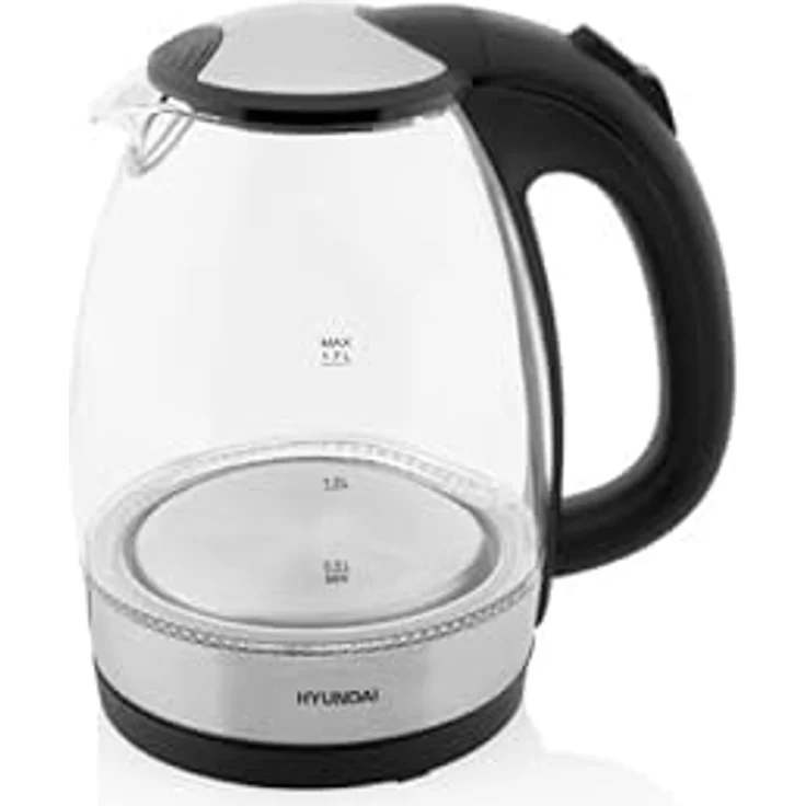HYUNDAI ELECTRONICS VK741 Glas Wasserkocher I 1.7 L I 2200 W I Innenbeleuchtung I Wasserstandanzeige – Bild 2
