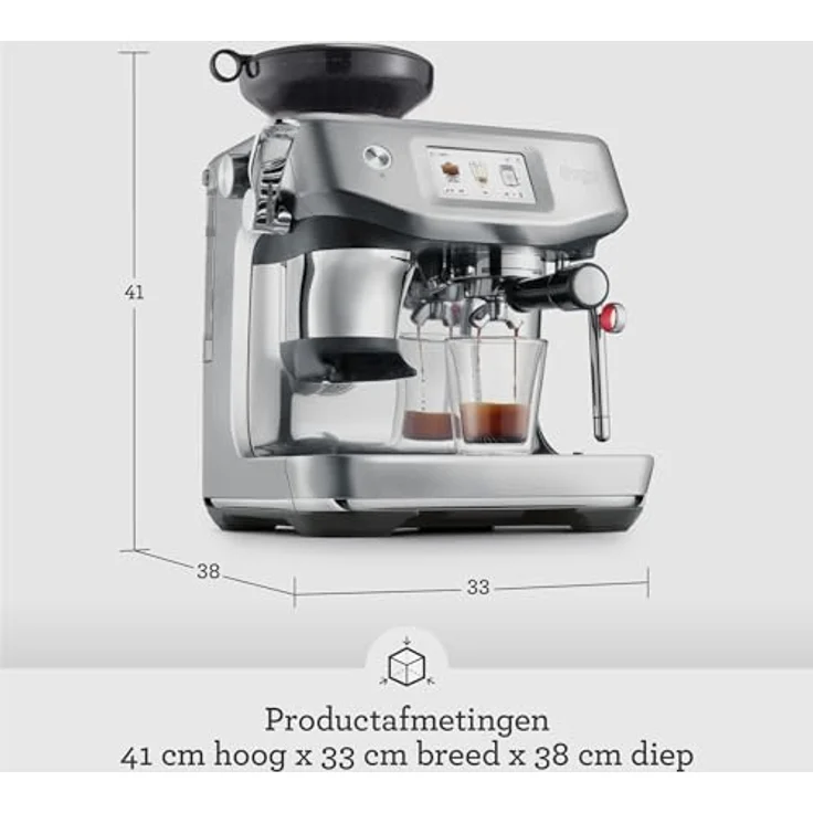 Sage SES882BSS4FEU1, Siebträgermaschine The Barista Touch, Edelstahl, integriertes Präzisionsmahlwerk, automatisches Dampfen, Touchscreen-Steuerung, ThermoJet Heizsystem – Bild 7