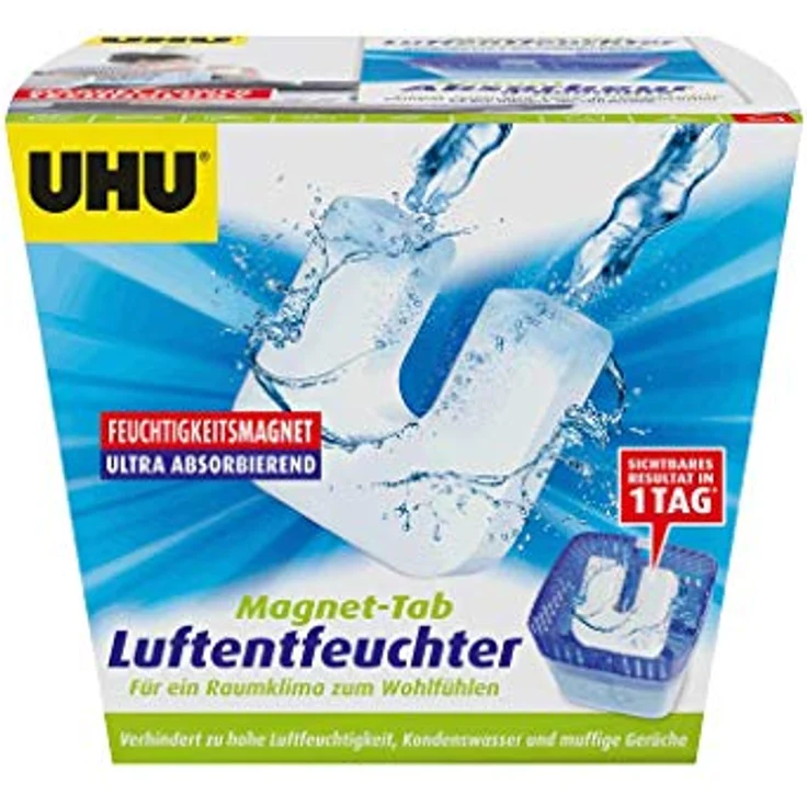 UHU Luftentfeuchter Feuchtigkeitsmagnet Original, 450 g zur Bekämpfung von Feuchtigkeit und Gerüchen – Bild 2