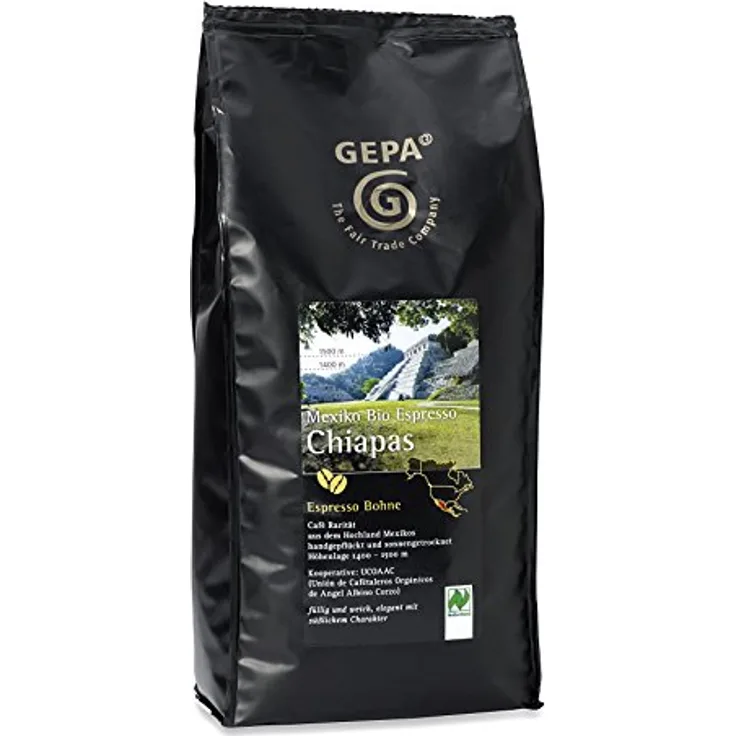 GEPA Chiapas Mexiko Bio Espresso 1000g, ganze Bohne