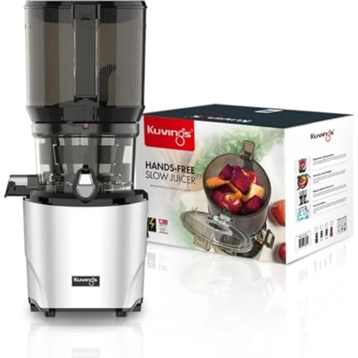 Kuvings AUTO10S Entsafter – Pflegeleichter Slow Juicer mit 3L Fassungsvermögen und 200W Motor (Light Silver) – Bild 5