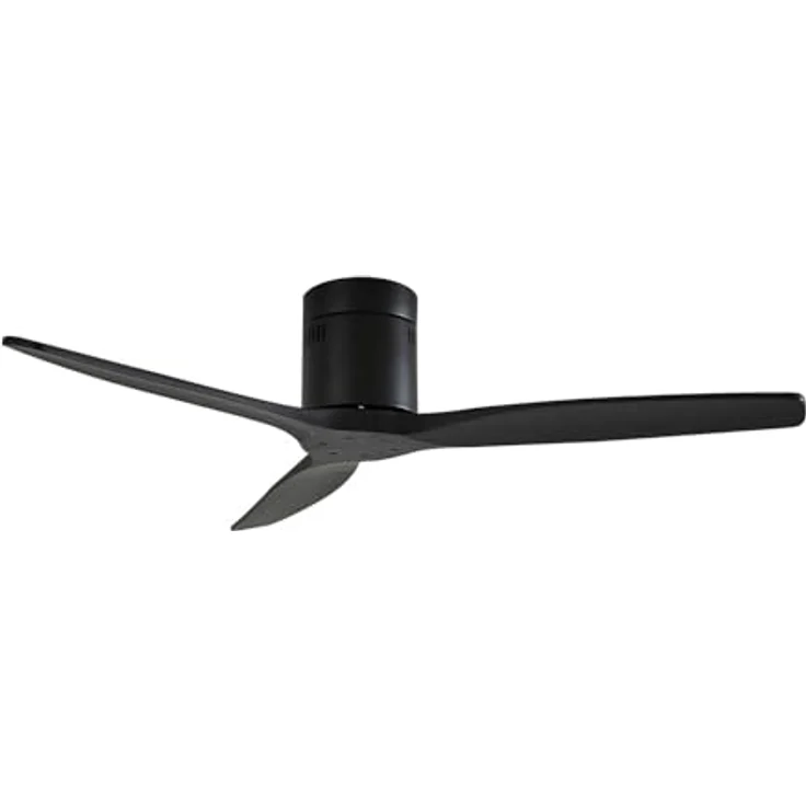 Lucande Deckenventilator Vindur, 132 cm, Schwarz, mit 3 Lüfterflügeln und Fernbedienung – Bild 1