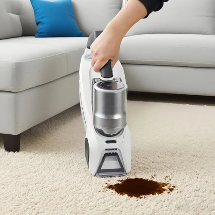Casativo Kabelloser Profi Waschsauger 60W, Li-Ion-Akku für Polster, Textilien und Autositze, leistungsstarker Fleckenentferner mit zwei Bürsten-System – Bild 8