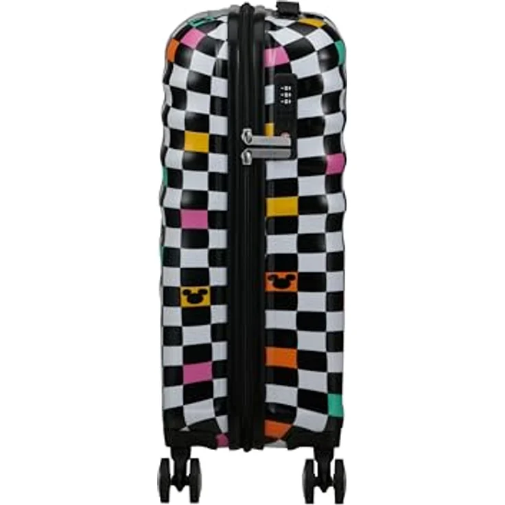 American Tourister Wavebreaker Disney FL - Spinner S, Handgepäck, 55 cm, 36 L, Mehrfarbig (Mickey Check) - Robuster Koffer aus ABS mit recycelter PET-Innenausstattung – Bild 3