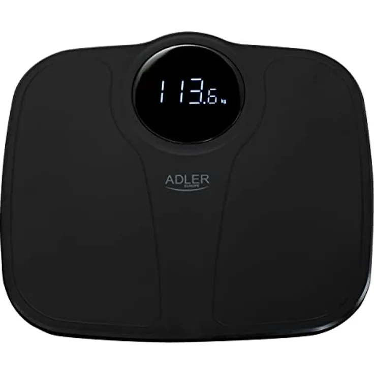 Adler AD 8172b Badezimmergewicht bis zu 180 kg, elektronische Personenwaage mit LED-Anzeige, Digitalwaage, Waage, schwarz
