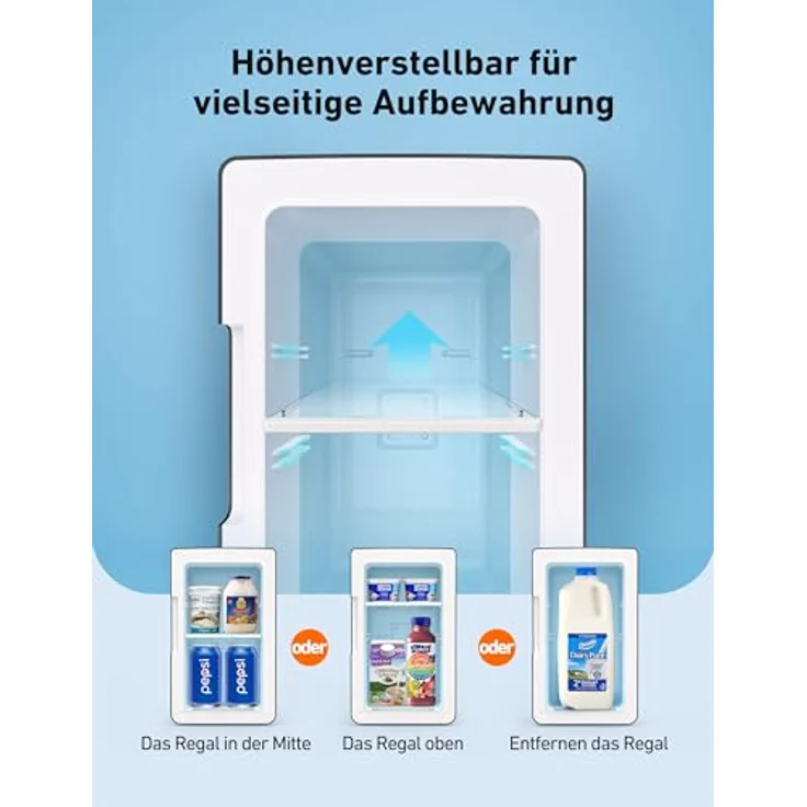 AstroAI 2 in 1 Mini Kühlschrank 6L, Kühl- und Heizfunktion, 12V/220V für Autos und Büros, Schwarz – Bild 4
