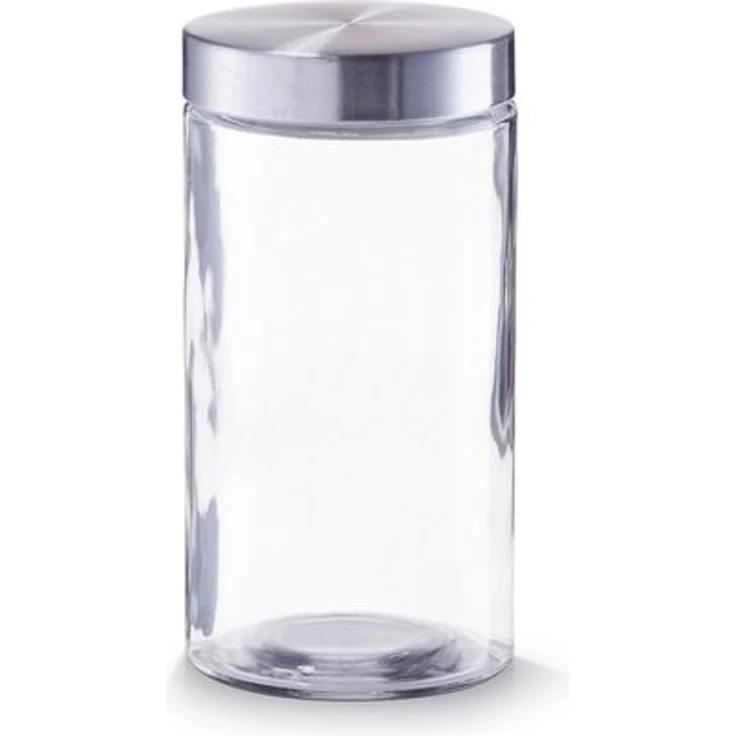 ZELLER PRESENT Vorratsglas m. Edelstahldeckel, 1600 ml, klassisches Glasdesign mit Schraubverschluss – Bild 2