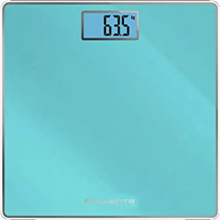 Rowenta BS1503 Classic 2 digitale Personenwaage aus gehärtetem Glas, 30 x 31 cm, Max 160 kg, ultradünn, Genauigkeit je 100 g, intelligente Funktionen, breites Display, inklusive Akku