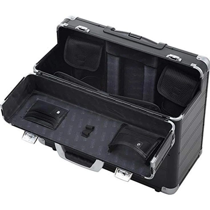 Alumaxx 2-Rollen Pilotentrolley 47 cm, Laptopfach aus 100% Aluminium, schwarz matt – Bild 2