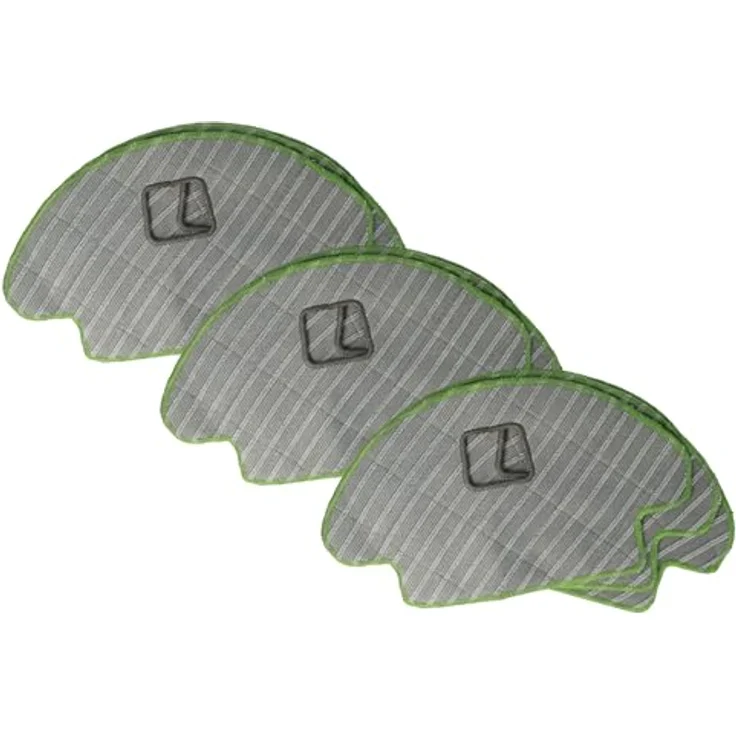 vhbw 9x Nasswischtuch Mikrofaser-Pad 18 x 14,5cm kompatibel mit iRobot Roomba i3, E6 - grau/grün – Bild 1