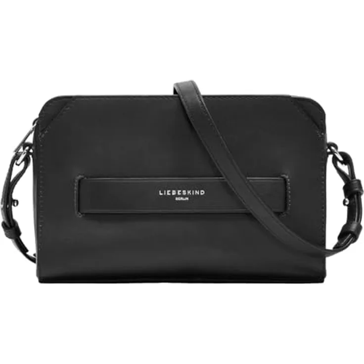Liebeskind Berlin Lora Calf Optic Umhängetasche Camera Bag, aus echtem Leder, Farbe Schwarz, mit abnehmbarem und verstellbarem Schulterriemen