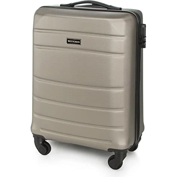WITTCHEN Handgepäck Trolley Koffer Reisekoffer aus ABS Hartschalen Trolley 4 Rollen Kombinationsschloss Champagner 56-3A-651-86 – Bild 2