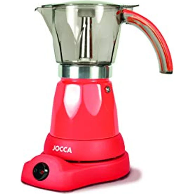 Jocca Espressokocher Italienische kaffeemaschine elektrisch 6 tassen espressomaschine elektrisch Transparent jug with cool touch handle italian coffee maker 5449R Rot – Bild 1