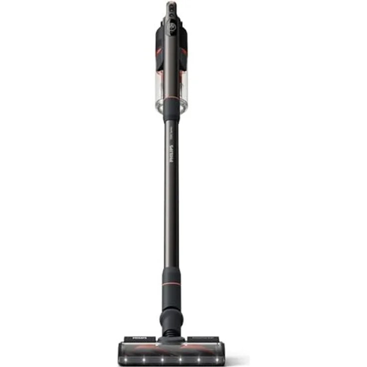 Philips kabelloser Akku-Staubsauger Aqua 7000 Serie, Digitaler Motor, PowerCyclone 12, Mit LED-Leuchten, bis zu 80 Minuten Laufzeit, mit 2 Zubehörteilen, Rot(XC7055/01) – Bild 2