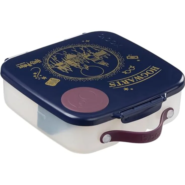 b.box Harry Potter Jumbo Bento Box, Lunchbox mit 4 Fächern (2 auslaufsicher), herausnehmbarer Trennwand, Gel-Kühlakku, 2,2L für Kinder ab 3 Jahren