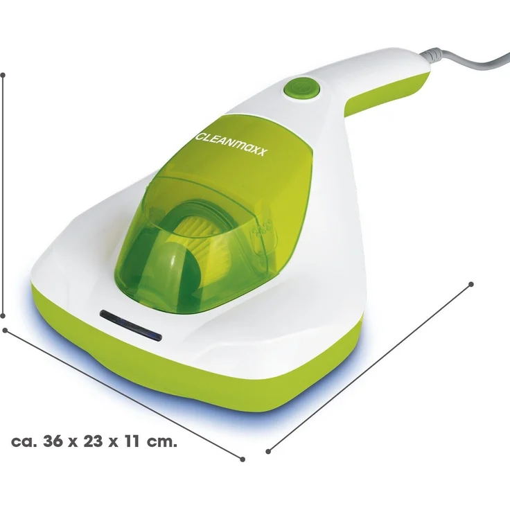 MAXXmee 01114 Milbensauger Kompakt mit UV-C Licht, 300 Watt, weiß-limegreen – Bild 5