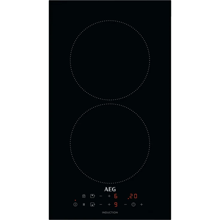 AEG IKB32300CB Autarkes Kochfeld Induktion, 30 cm, Aufliegend, 2 Kochzonen mit Kindersicherung