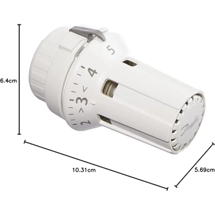 Danfoss RAW 5010, Thermostatkopf mit eingebautem Flüssigkeitsfühler, Temperaturbereich 8 - 28 °C, Verkehrsweiß RAL 9016, Wartungsfrei, Schnappbefestigung – Bild 3