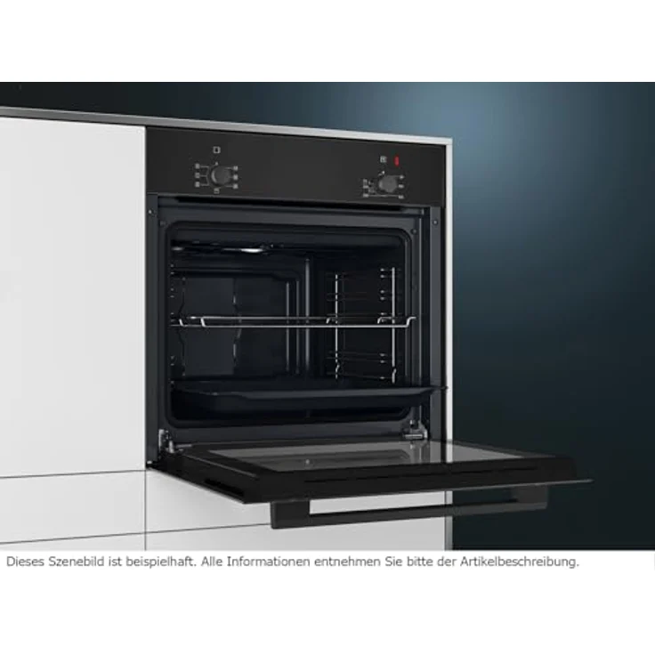 Siemens HB010FBA1, Backofen schwarz mit 66 l Garraumvolumen, 5 Backofenfunktionen und 3D Heißluft – Bild 4