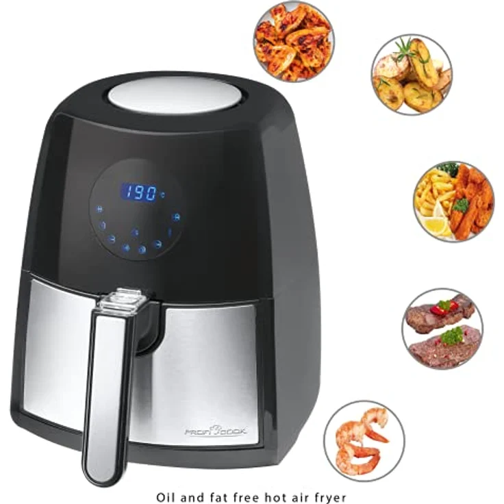 ProfiCook PC-FR 1147 H Heißluft-Fritteuse, Öl-und Fettfrei, 7 Frittierprogramme + variables Zeitprogramm – Bild 3