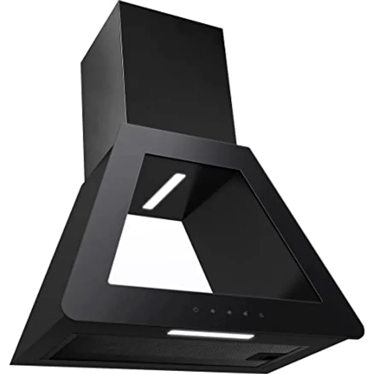 PKM Dunstabzugshaube Wandhaube Design Wandesse P1-60BBTX schwarz 60 cm LED