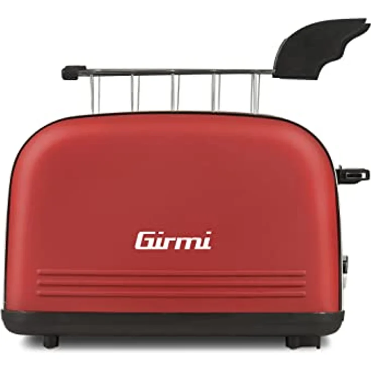 Girmi TP57 Toaster, 800 Watt, Körper und Zange, Edelstahl, Rot – Bild 2