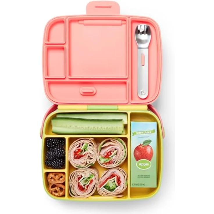 Munchkin Bento Box Brotdose für Kleinkinder mit Besteck, gelb-Grün – Bild 2