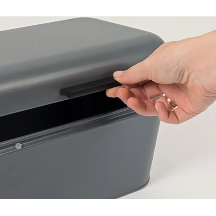 KELA FRISCA Brotkasten aus Metall, grau, 42,5x22,5x17,5 cm, belüftet für optimale Frischhaltung – Bild 3