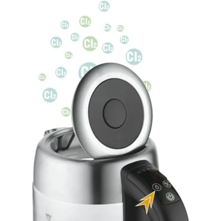 ADLER AD 1247 Wasserkocher aus Edelstahl und Glas, 1,7L, 2200 W, digitaler Glaswasserkocher mit Temperaturwahl 60-100C°, LED Beleuchtung mit Farbwechsel, Kalkfilter – Bild 5