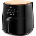 AEG AAF7B Heißluftfritteuse/IF Design Award 2024/schwarz, wenig bis gar kein Öl/8 Programme/programmierbar/Vorheiz-Funktion/6,8l/spülmaschinenfest/Hitzeschutz/Wendeaufforderung