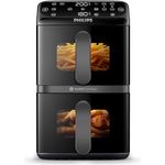 Philips Heißluftfritteuse NA462/70 4000 Series, 10L Dual Basket mit RapidAir Technologie, 2750 W, Schwarz/Dunkelgrau, kupfer Griff