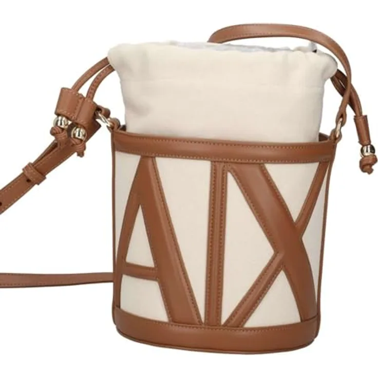 Armani Exchange Marisol Mini Bag, Umhängetasche aus 100% Leder, 17 cm, braun