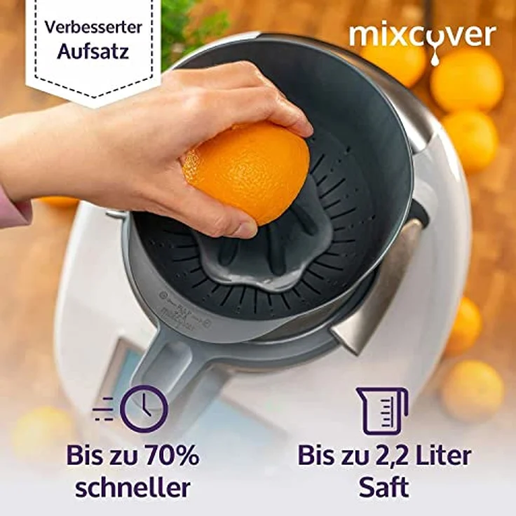 Mixcover Küchenmaschinen-Adapter mixcover verbesserte Saftpresse-Zitruspresse für Thermomix TM6 & TM5, Entsafter – Bild 3
