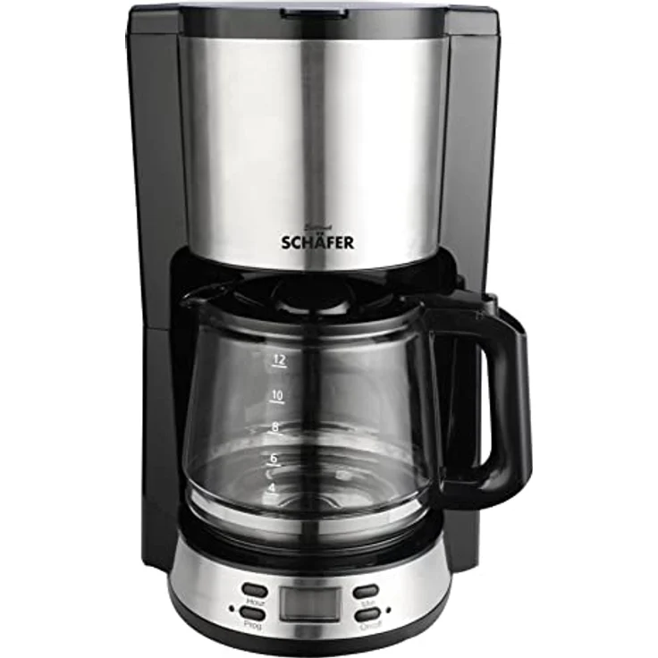 Schäfer Elektronik Filterkaffeemaschine Kaffeezubereiter, 1,5l Kaffeekanne, digitales Bedienelement mit LCD Display – Bild 2