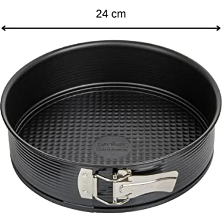 Zenker Springform Ø 24 cm, Backform mit Antihaftbeschichtung, runde Kuchenform mit Flachboden (Farbe: schwarz), Menge: 1 Stück – Bild 3