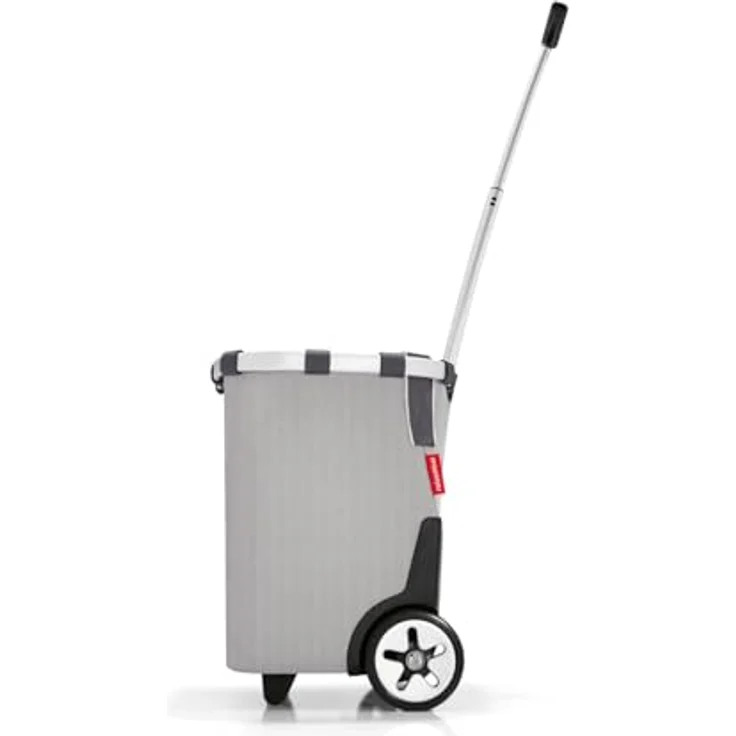 reisenthel carrycruiser Tragbarer Einkaufstrolley mit stabilem Aluminiumrahmen, Schultergurt und herausnehmbarer Netz-Innentasche, Herringbone grey – Bild 7