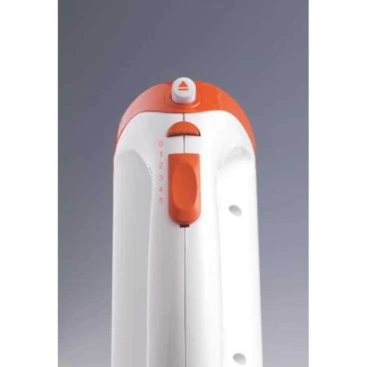 Ariete 1565-1 Mixy Elektrisches Handrührgerät, 2 Set von Schneebesen für Montage und Knethaken, 5 Geschwindigkeiten Turbo, 400 W, Kunststoff, orange, Plastik, rot-weiß – Bild 5