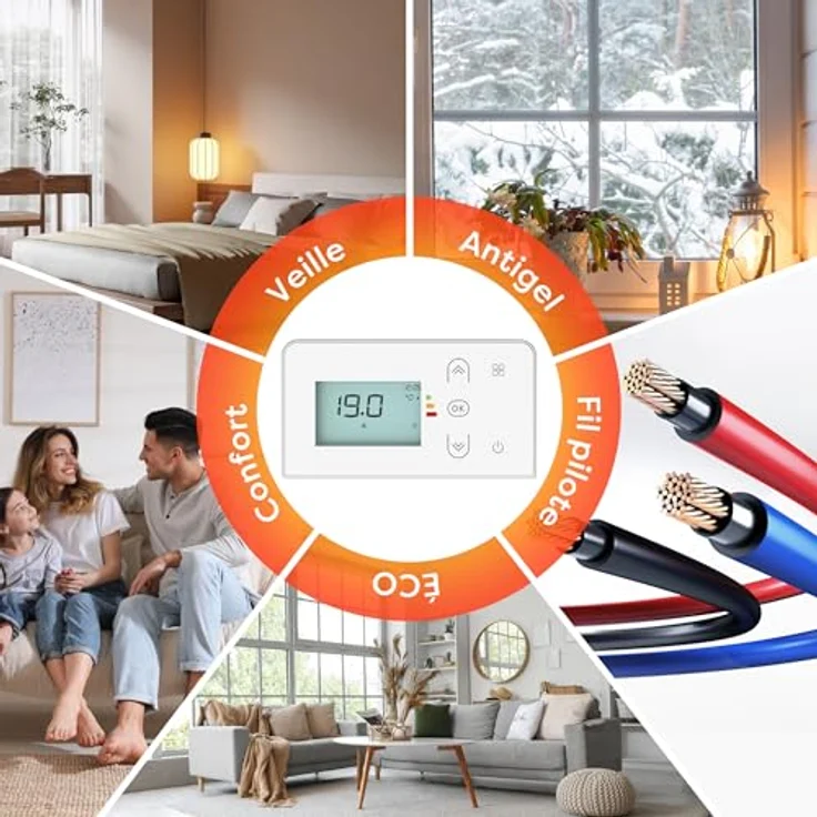 CIARRA CBHTD10A-W, Elektrischer Keramik Heizkörper 1000 W mit PID-Thermostat und WLAN-Steuerung für 10-15 m² – Bild 9