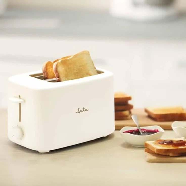 JATA JETT1048 Toaster mit 2 extra breiten Schlitzen, 6 Bräunungsstufen, Schutzdeckel, Krümelschublade, automatische Brotzentrierung, 750 W, einfache Reinigung, automatische Abschaltung – Bild 3