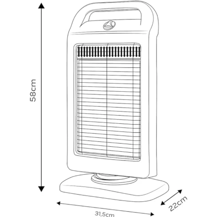 NEO TOOLS Infrarot Standheizstrahler, Heizer Heizstrahler Halogen Heizung Beheizung Infrarotheizer 3 Heizstufen, für Betrieb im Büro, Wohnzimmer, Schlafzimmer (90-113) – Bild 4