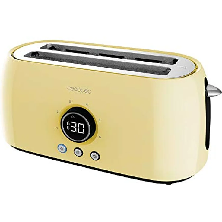Cecotec Tostadora digital ClassicToast 8000, 2 Extra breiten und langen Schlitzen, 1500W, 6 Bräunungsstufen, inkl. Brötchenaufsatz, yellow double  – Bild 2