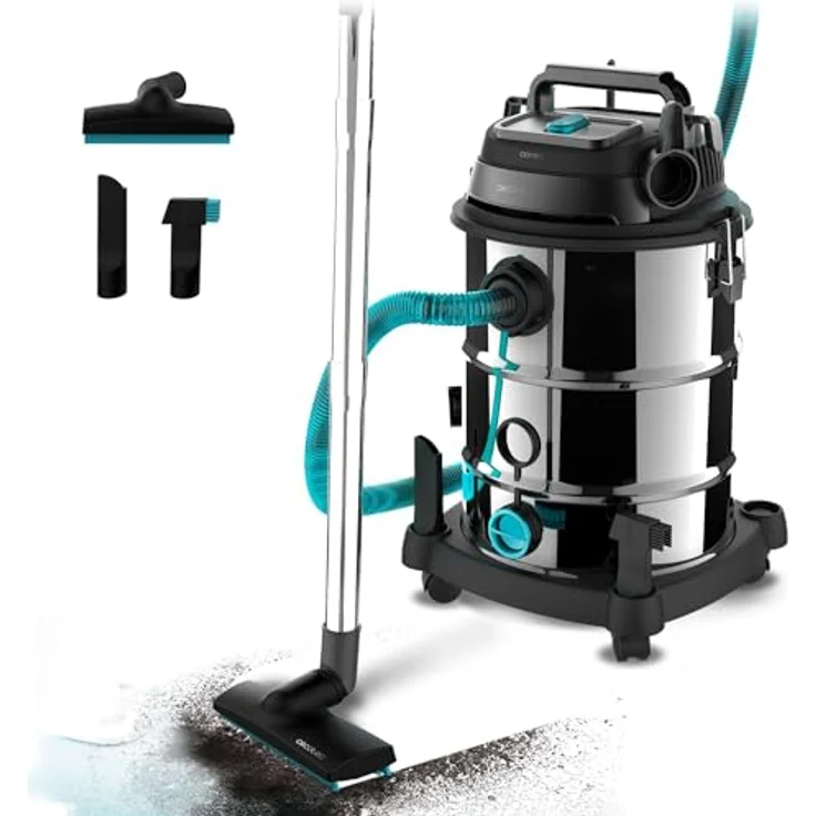 Cecotec Conga Rockstar Wet & Dry Steel Pro, Nass- und Trockensauger 30 L mit 1600 W, 23 kPa, Blasfunktion und Metallstruktur, 5m Aktionsradius, Doppelfiltersystem – Bild 1