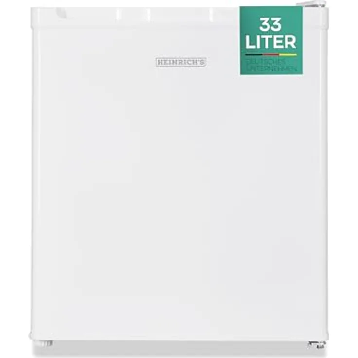 Heinrich´s Mini Gefrierschrank 33L -18°C klein kompakt leise:40db Gefrierbox; wechselbarer Türanschlag; mini Tiefkühltruhe Tiefkühlschrank,perfekt für Büro Camping Outdoor (weiß)