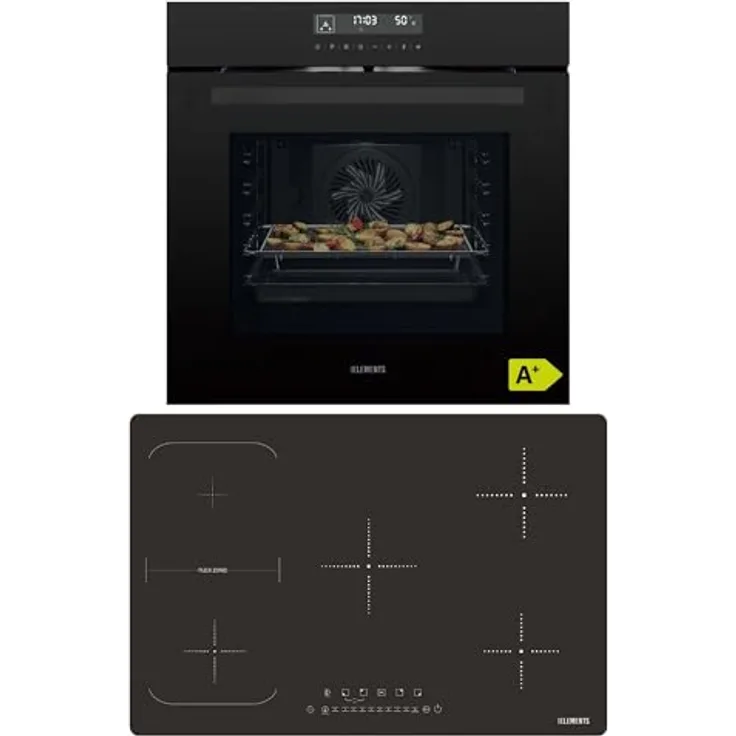 KB Elements Küchenmaschine ELK75LP, 2000 W, 6 l Schüssel, GS-zertifizierter Standmixer, 6 Nudelaufsätze, Glanzschwarz