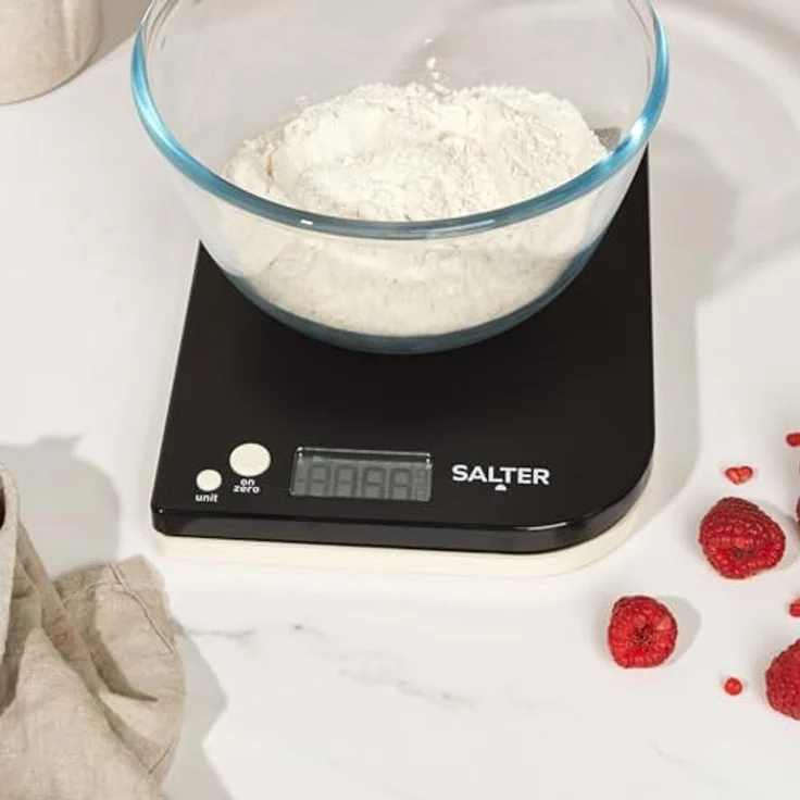 SALTER Leaf digitale Küchenwaage, Design für die Arbeitsplatte, LCD Display, Zuwiegefunktion, Kompaktes Design für leichtes Verstauen, Gut zu reinigen – Bild 5