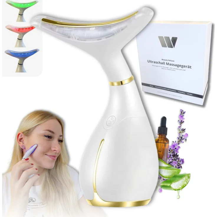 Winch Massagegerät Beauty Deluxe [Neuheit] LED-Therapie, Vibrations-, Wärme- & Kältefunktion, strahlende Haut