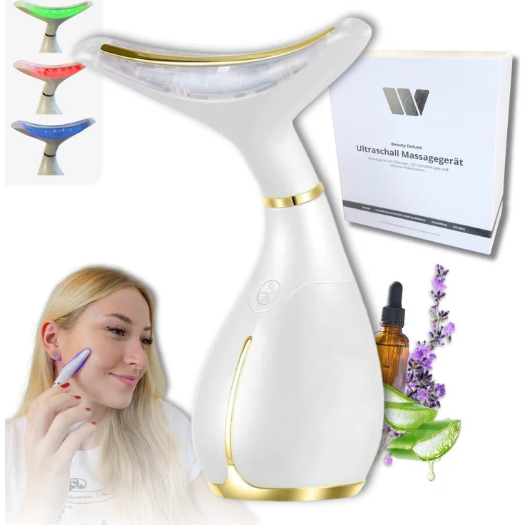 Winch Massagegerät Beauty Deluxe [Neuheit] LED-Therapie, Vibrations-, Wärme- & Kältefunktion, strahlende Haut