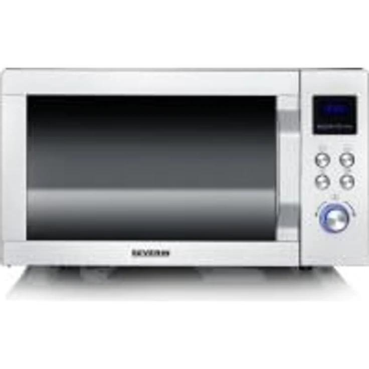 SEVERIN MW 7578 Flachbett Mikrowelle, 900W, 25L, Matt-Schwarz/Silber, mit Grill und Ultra-Heißluftfunktion – Bild 2