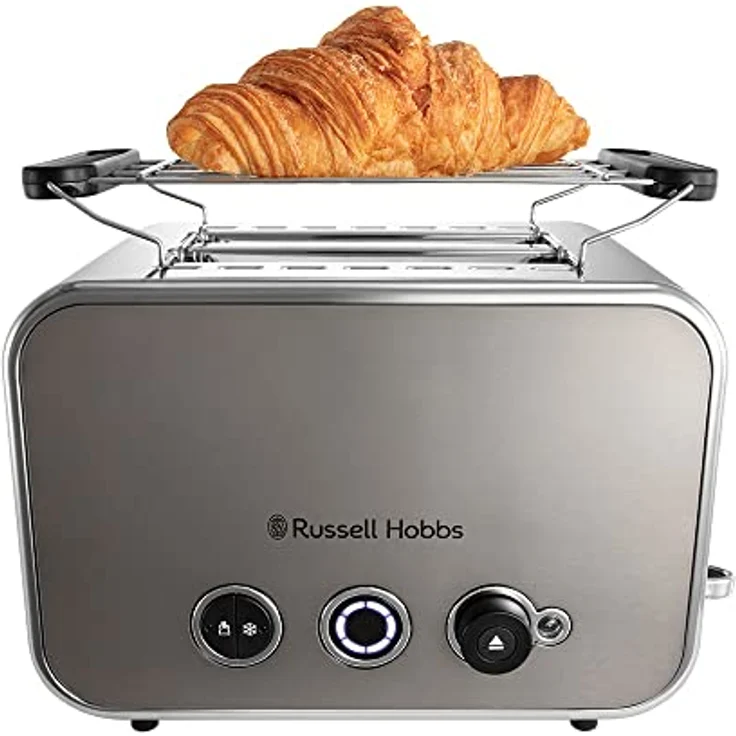 Russell Hobbs Toaster [für 2 Scheiben] Distinctions Edelstahl Titanium (extra breite Toastschlitze,inkl.Brötchenaufsatz,6 Bräunungsstufen+Auftau-&Aufwärmfunktion, Lift&Look-Funktion, 1600W) 26432-56 – Bild 4